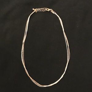 Three chained choker necklace